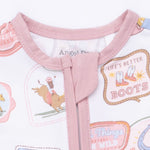Angel Dear Rodeo Patches Pink - Convertible RomperEveretts Place