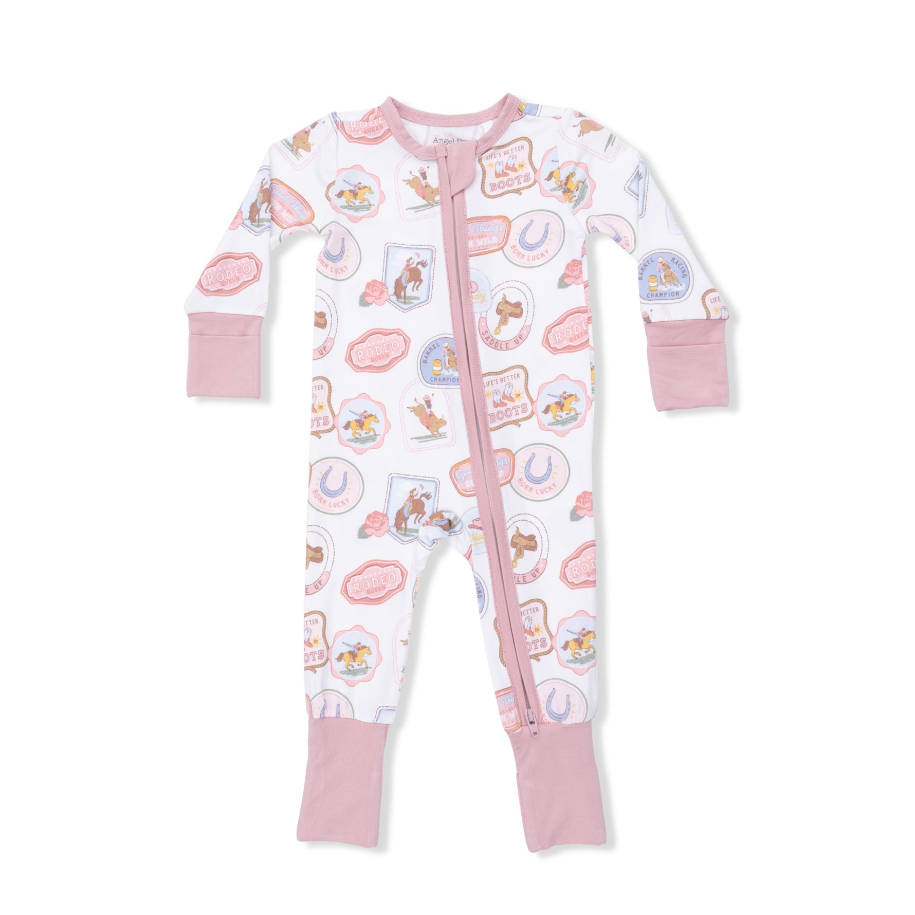 Angel Dear Rodeo Patches Pink - Convertible RomperEveretts Place