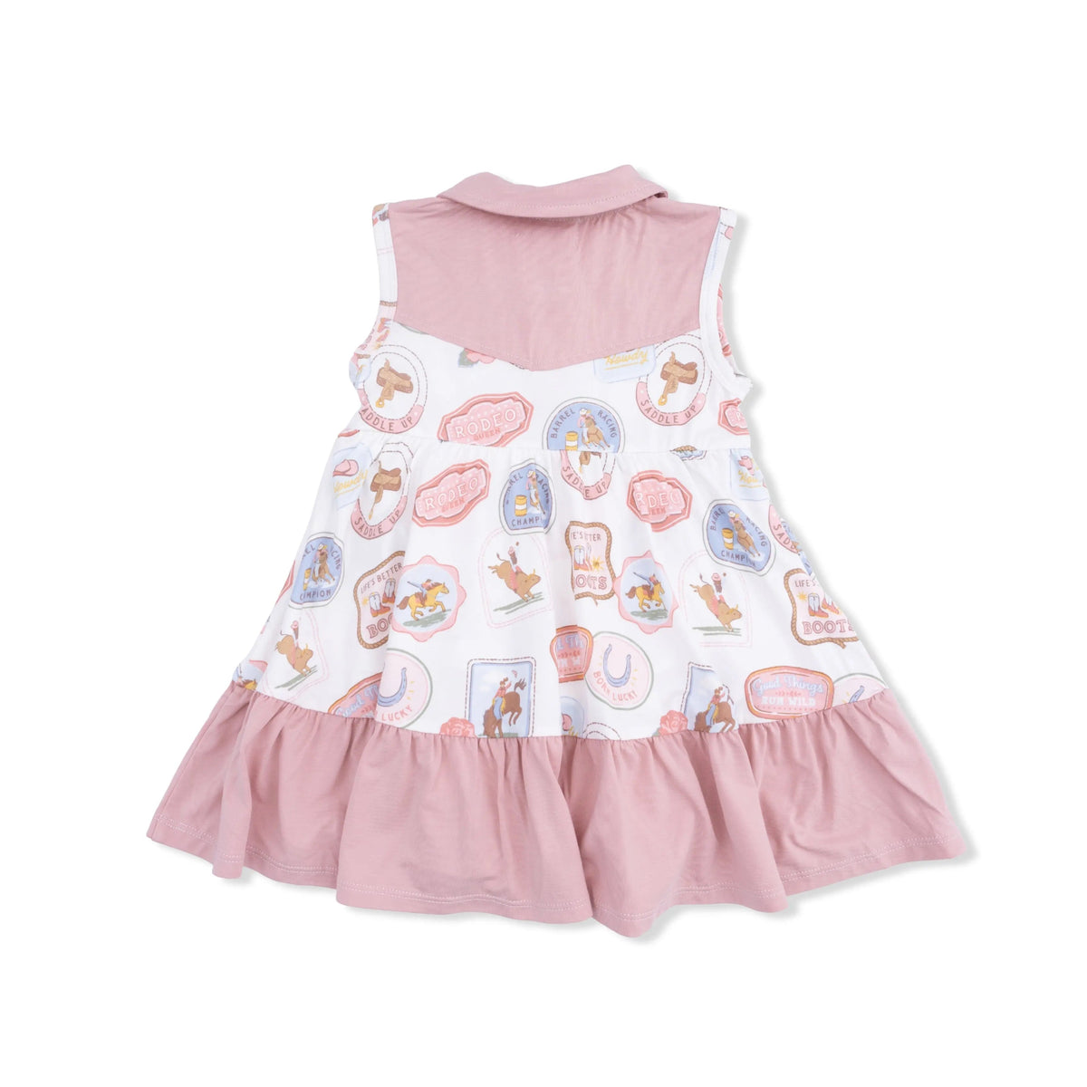 Angel Dear Rodeo Patches Pink - Cowboy Bodysuit Dress - 