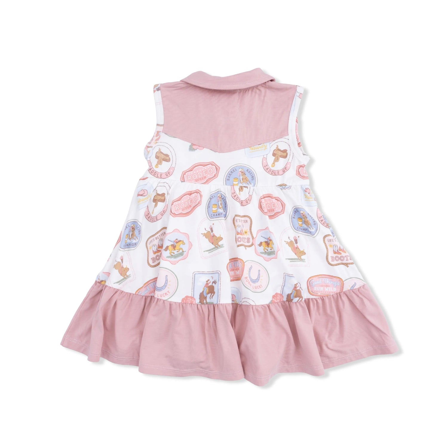 Angel Dear Rodeo Patches Pink - Cowboy Bodysuit Dress - 