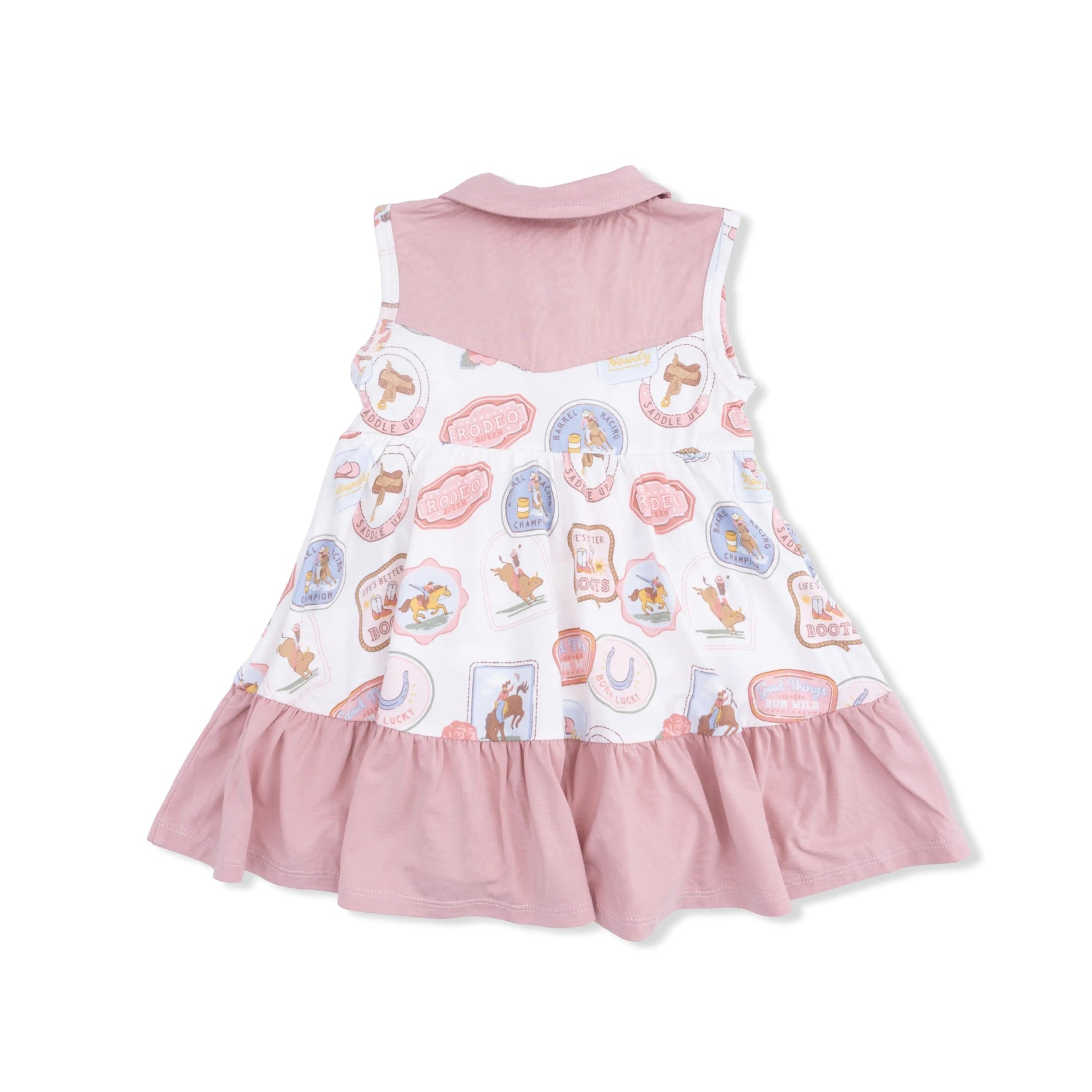 Angel Dear Rodeo Patches Pink - Cowboy Bodysuit Dress - 