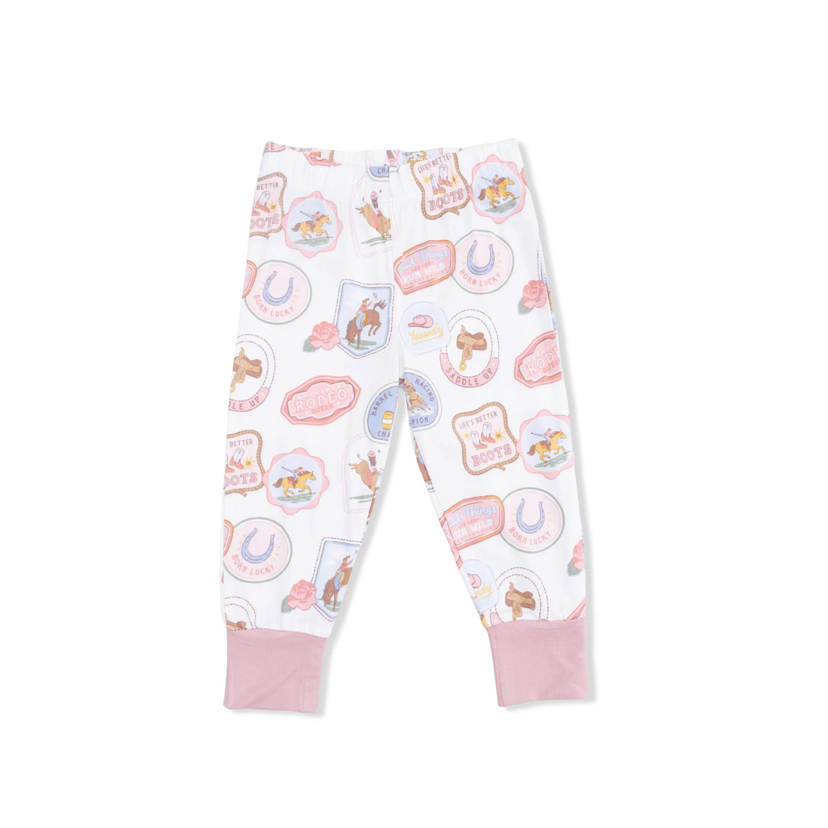 Angel Dear Rodeo Patches Pink - Short Sleeve Loungewear Set - 
