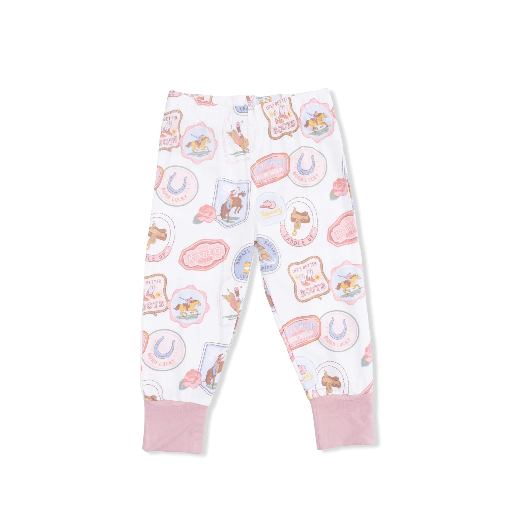 Angel Dear Rodeo Patches Pink - Short Sleeve Loungewear Set - 