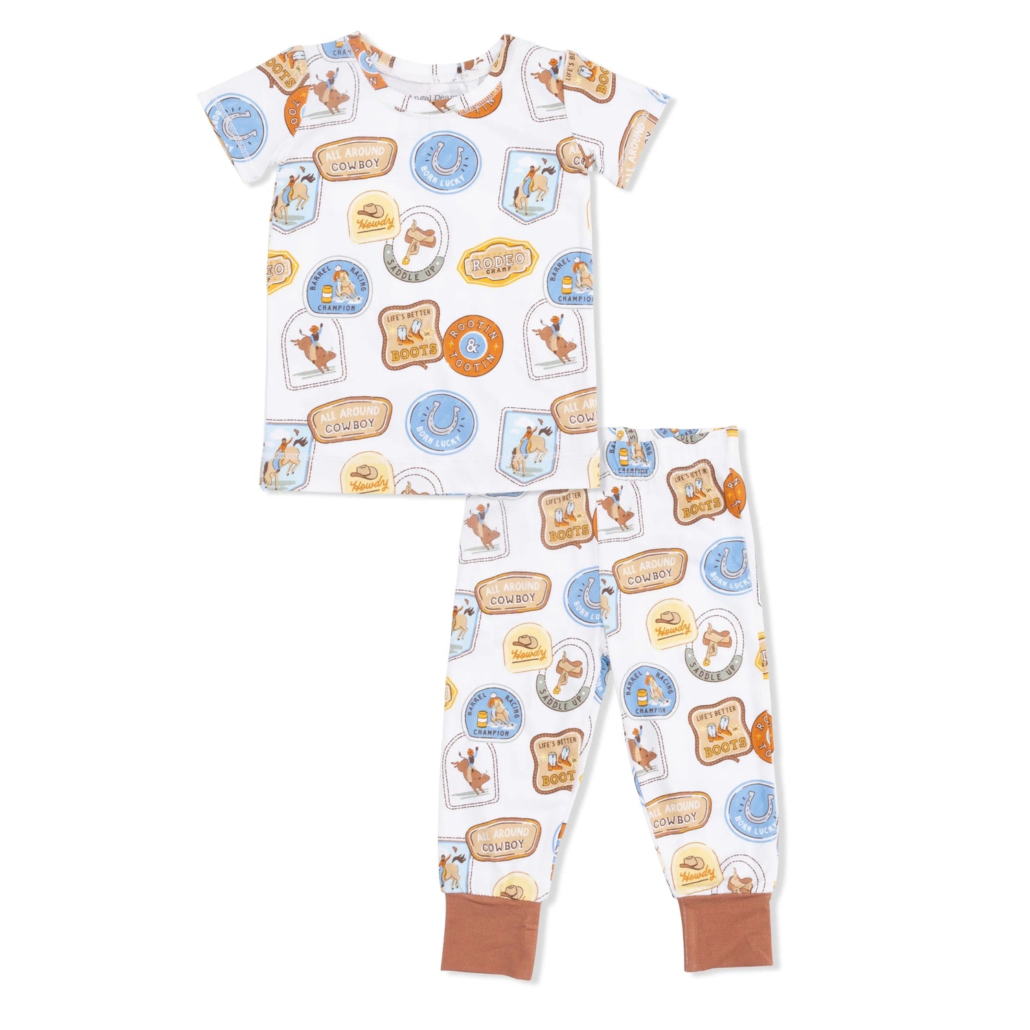 Angel Dear Rodeo Patches Uni - Short Sleeve Loungewear Set - 