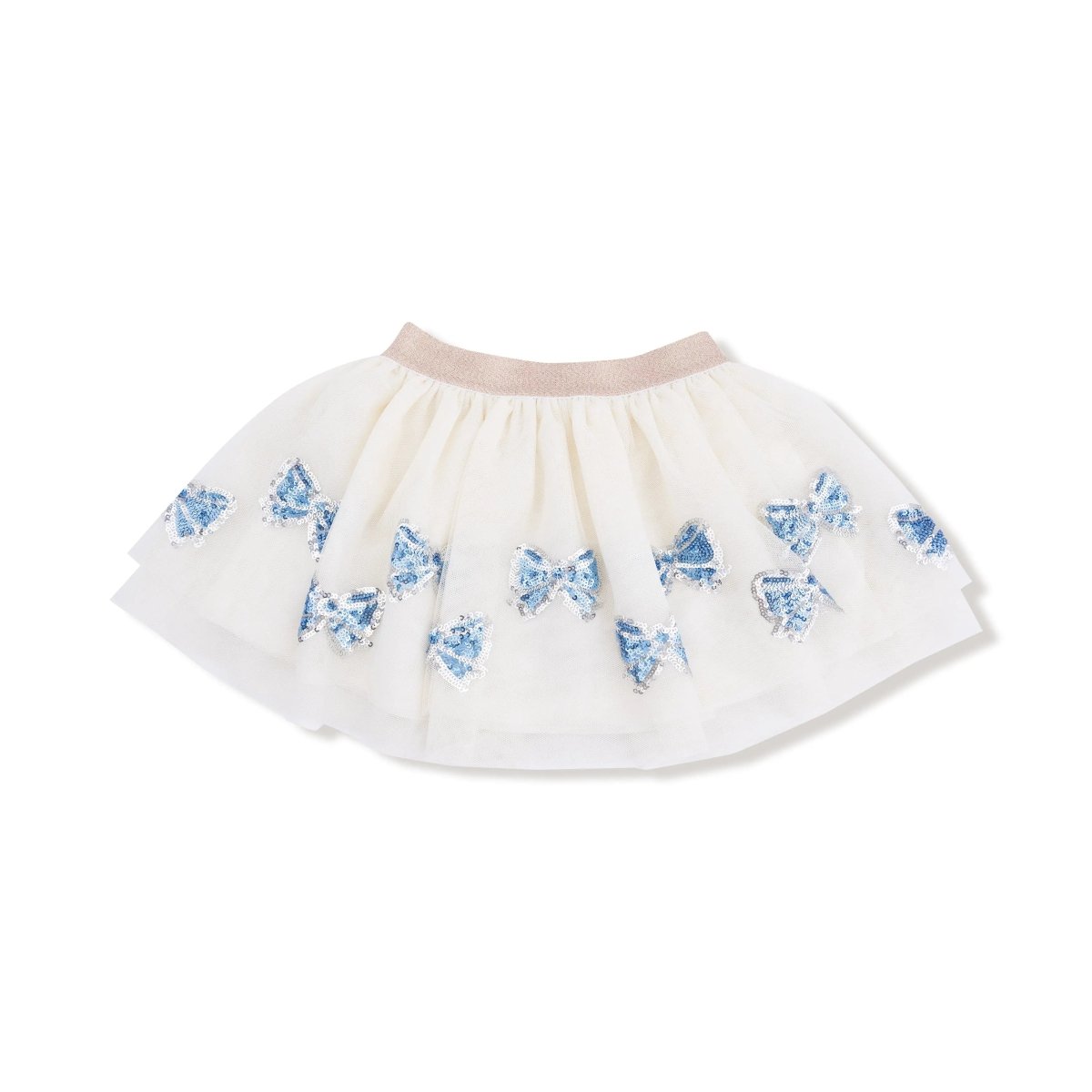 Angel Dear Romi Floral Tutu Skirt With Sparkling Blue Bow Sequin - Everetts Place Boutique - 