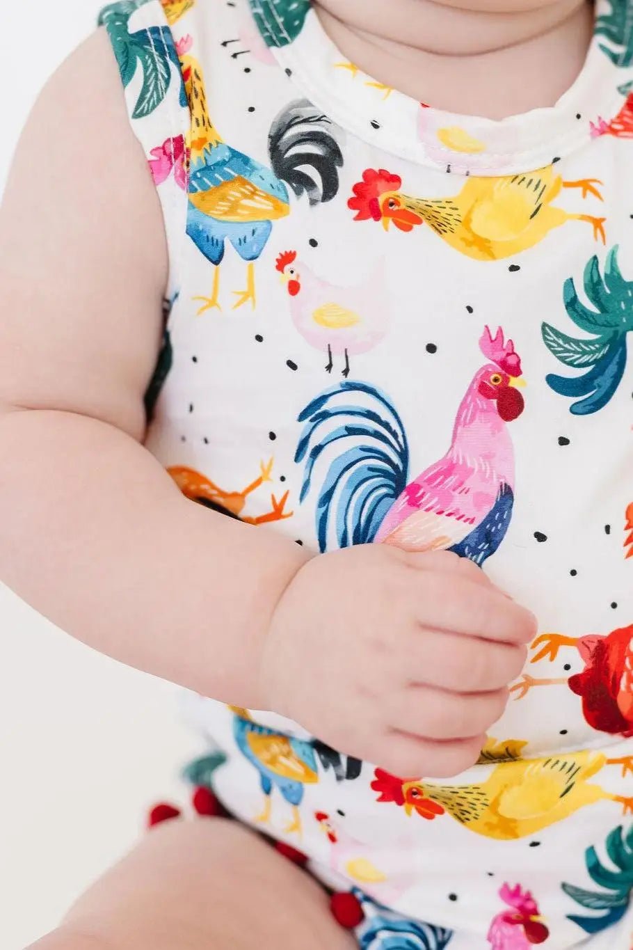 Mila & Rose ® Rooster Pom Pom Romper - 
