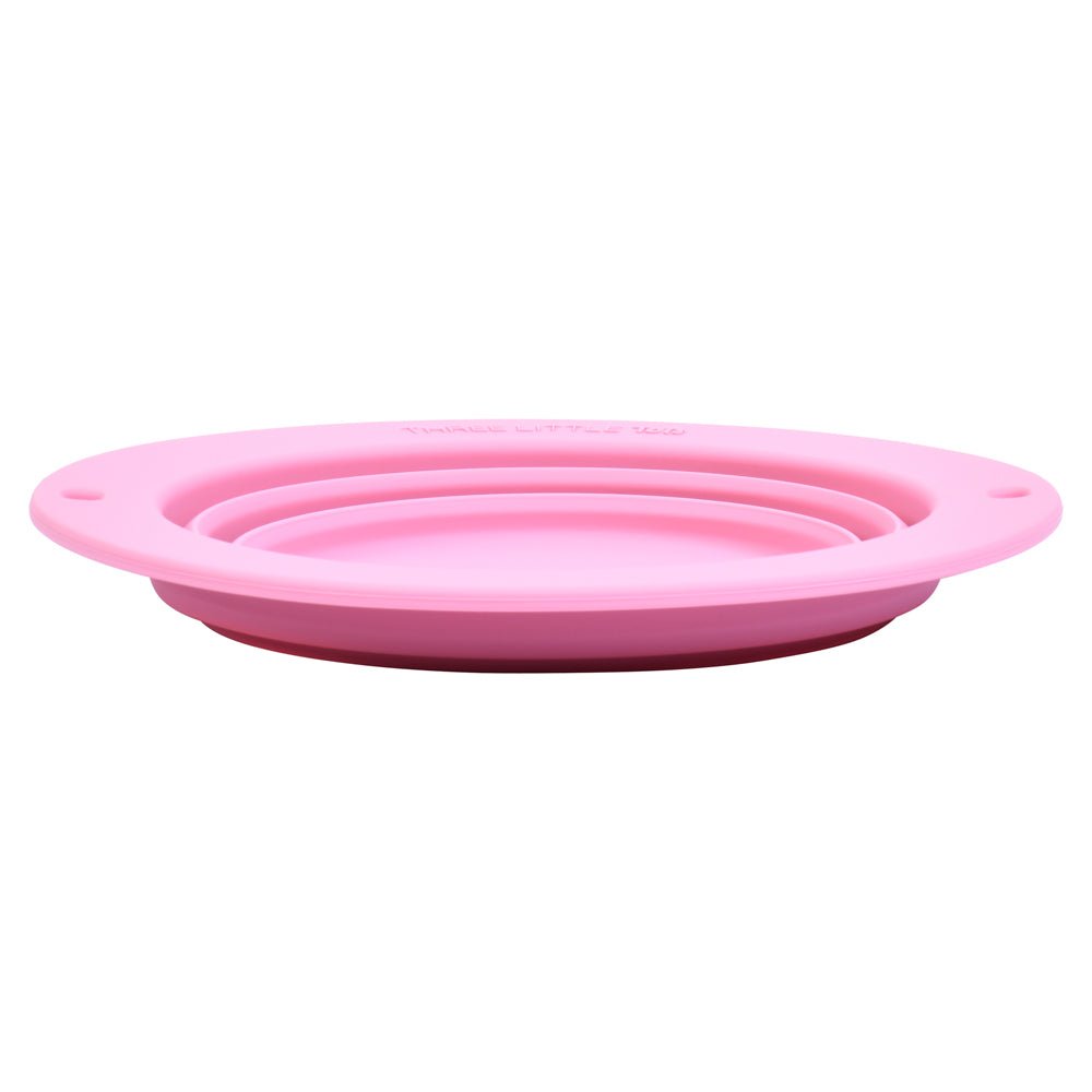 Three Little Tots Rose Collapsible Bowl for Travel or Home - 