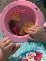 Three Little Tots Rose Collapsible Bowl for Travel or Home - 