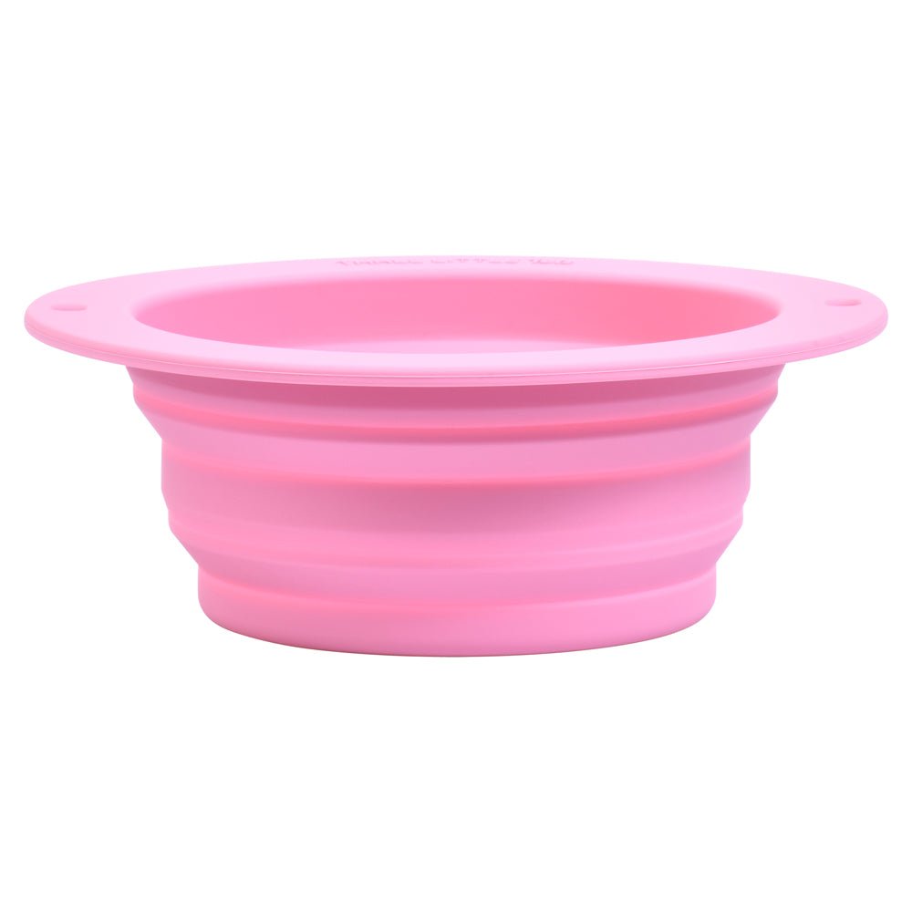 Three Little Tots Rose Collapsible Bowl for Travel or Home - 