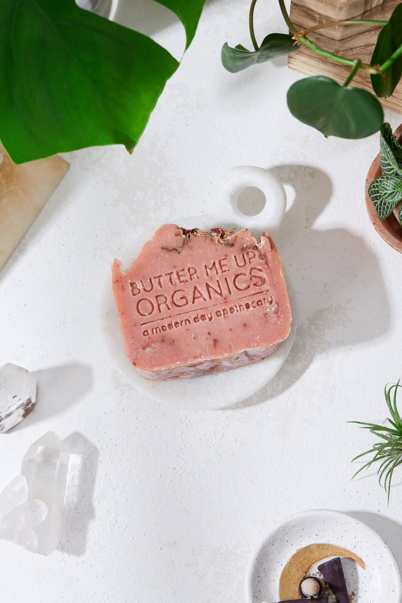 Rose Garden Organic Soap with Pink Clay and Natural Rose Petals - Everetts Place