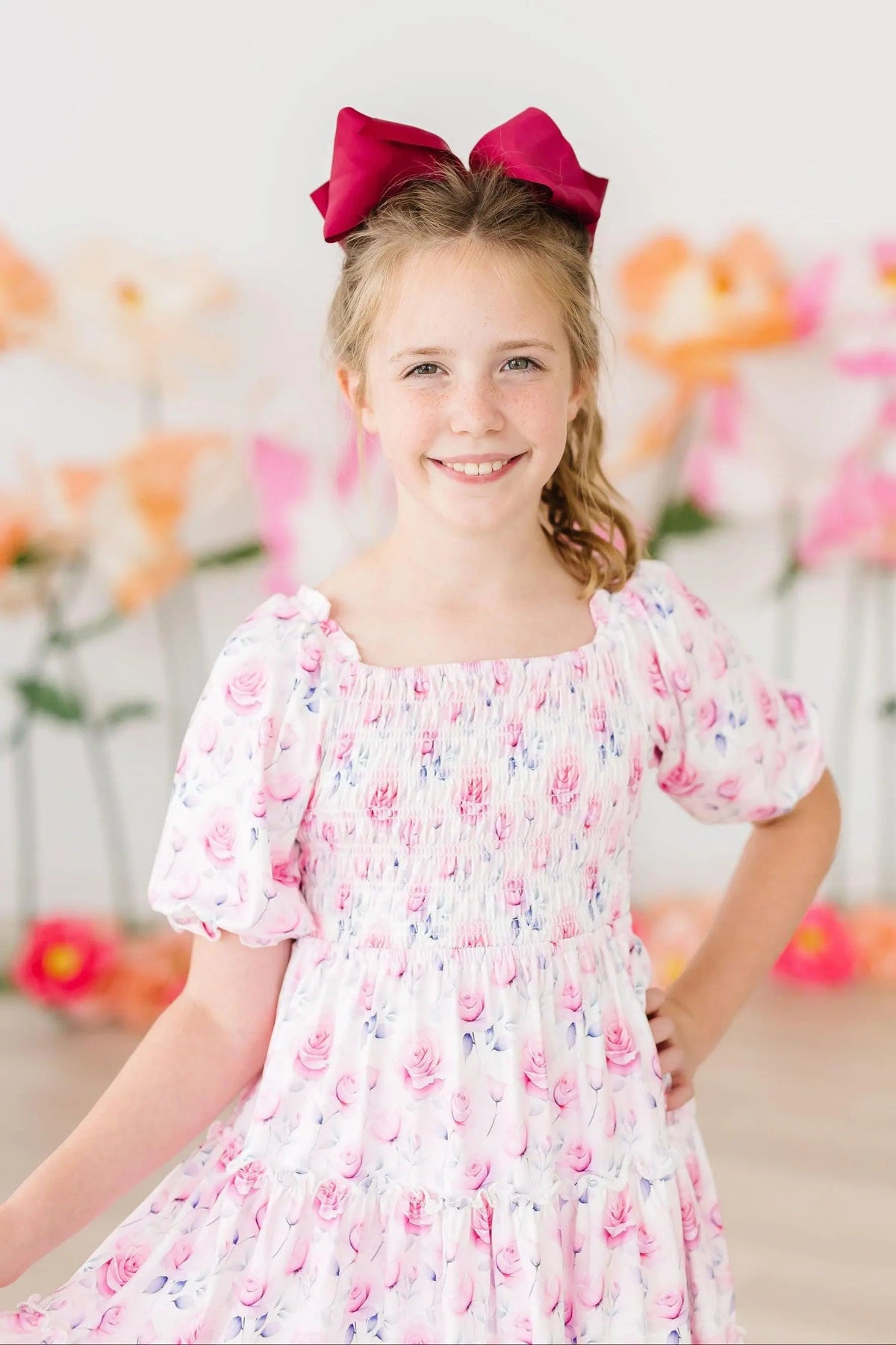 Mila & Rose ® Rose Garden Smocked Ruffle Dress - 