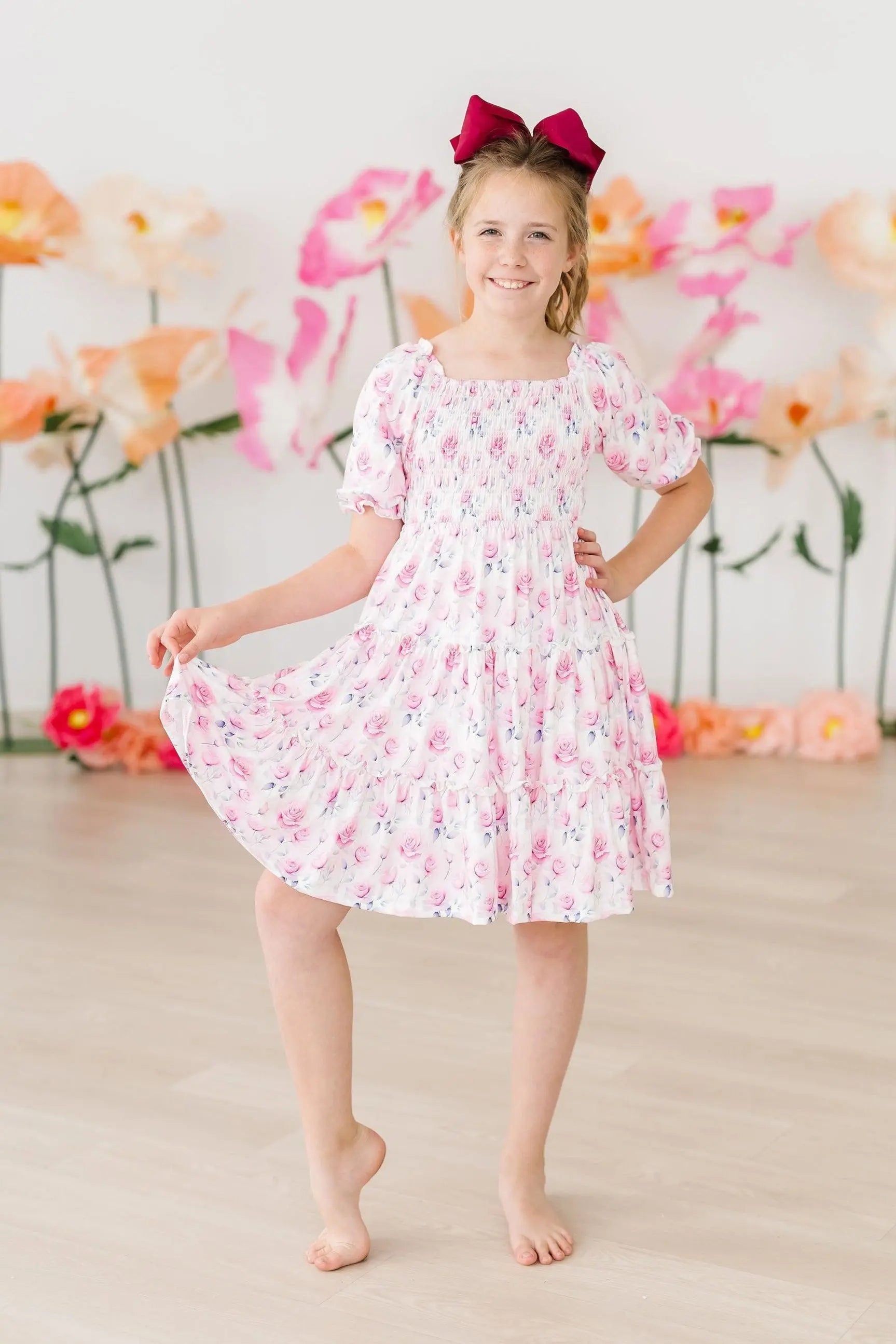 Mila & Rose ® Rose Garden Smocked Ruffle Dress - 