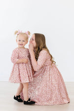 Mila & Rose ® Rose Gold Velvet Sequin Dress - 