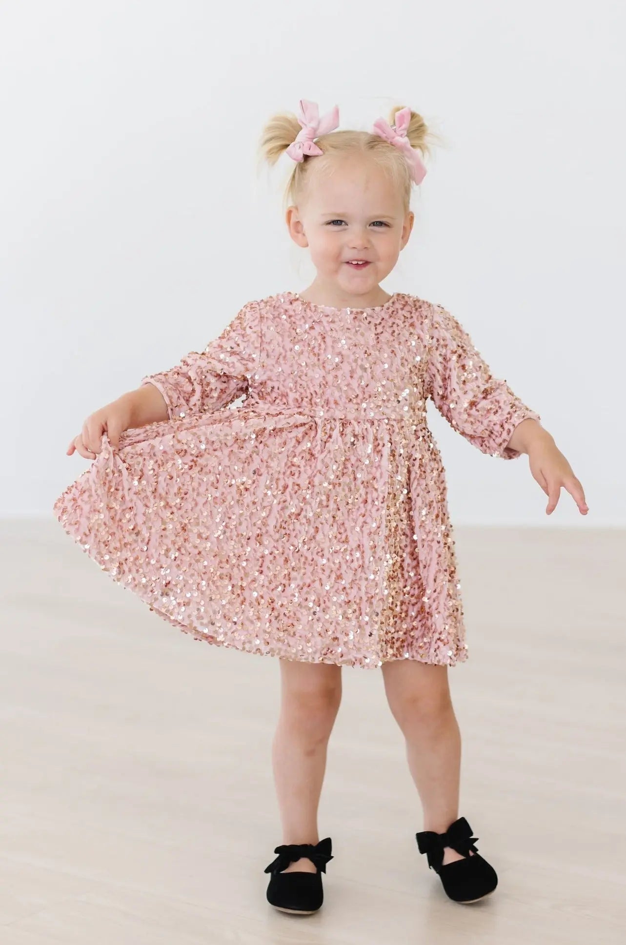 Mila & Rose ® Rose Gold Velvet Sequin Dress - 