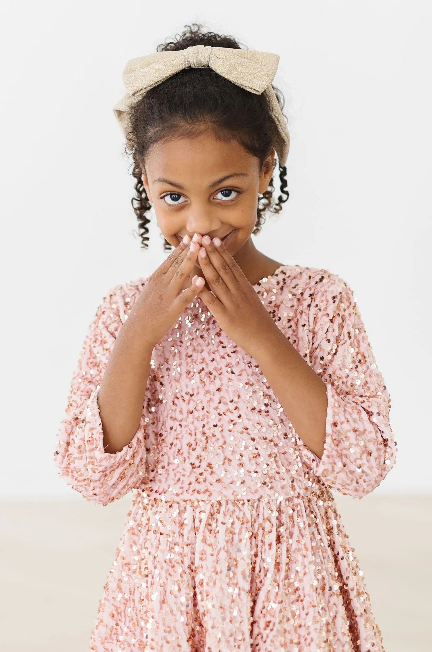Mila & Rose ® Rose Gold Velvet Sequin Dress - 