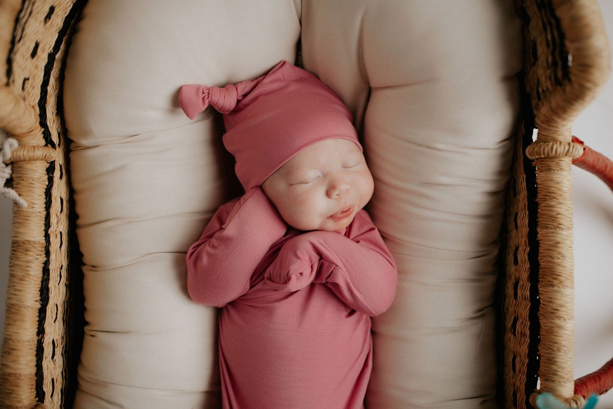 Three Little Tots Rose Knotted Newborn Baby Gown - 