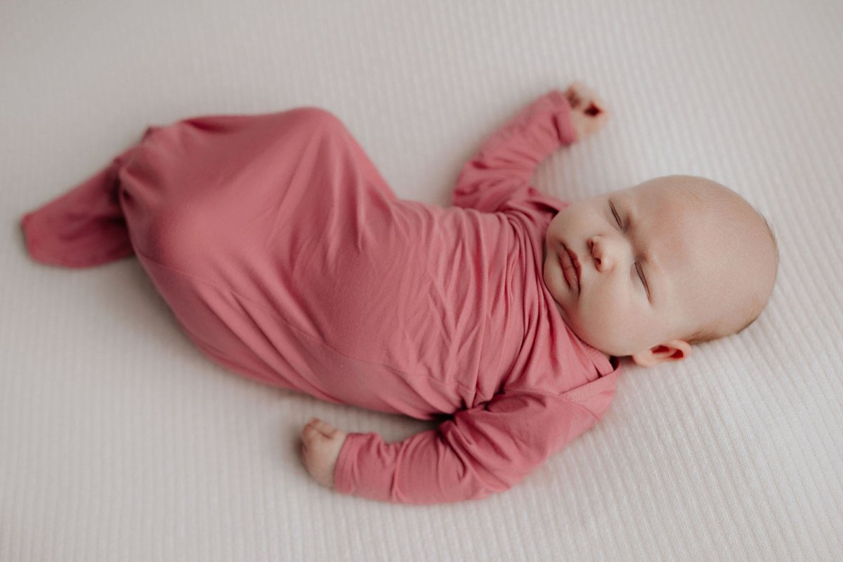 Three Little Tots Rose Knotted Newborn Baby Gown - 