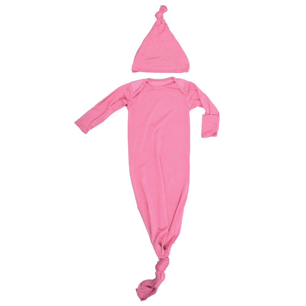 Three Little Tots Rose Knotted Newborn Baby Gown - 