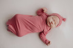 Three Little Tots Rose Knotted Newborn Baby Gown - 