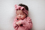 Three Little Tots Rose Knotted Newborn Baby Gown - 