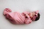 Three Little Tots Rose Knotted Newborn Baby Gown - 