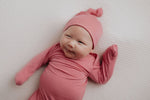 Three Little Tots Rose Knotted Newborn Baby Gown - 