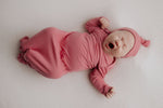 Three Little Tots Rose Knotted Newborn Baby Gown - 