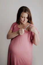 Three Little Tots Rose Mommy Labor and Delivery Nursing Hoospital Gown - 