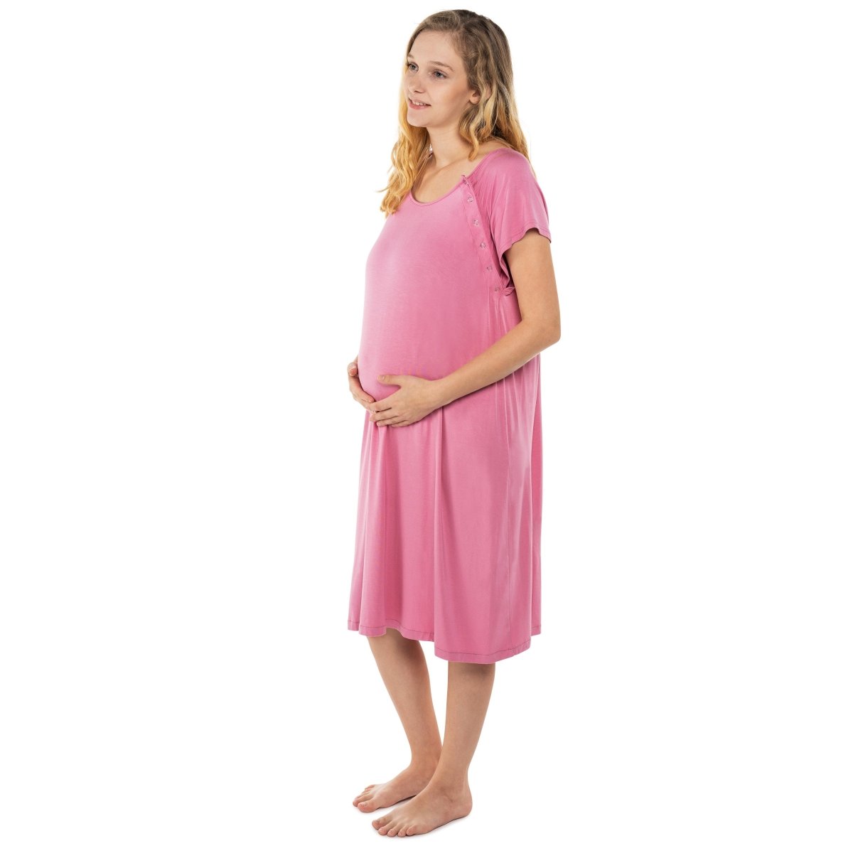 Three Little Tots Rose Mommy Labor and Delivery Nursing Hoospital Gown - 