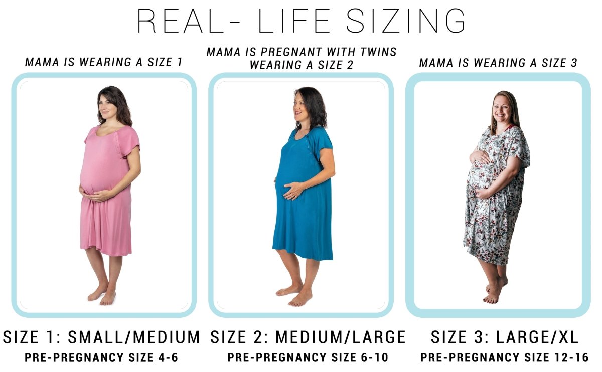 Three Little Tots Rose Mommy Labor and Delivery Nursing Hoospital Gown - 