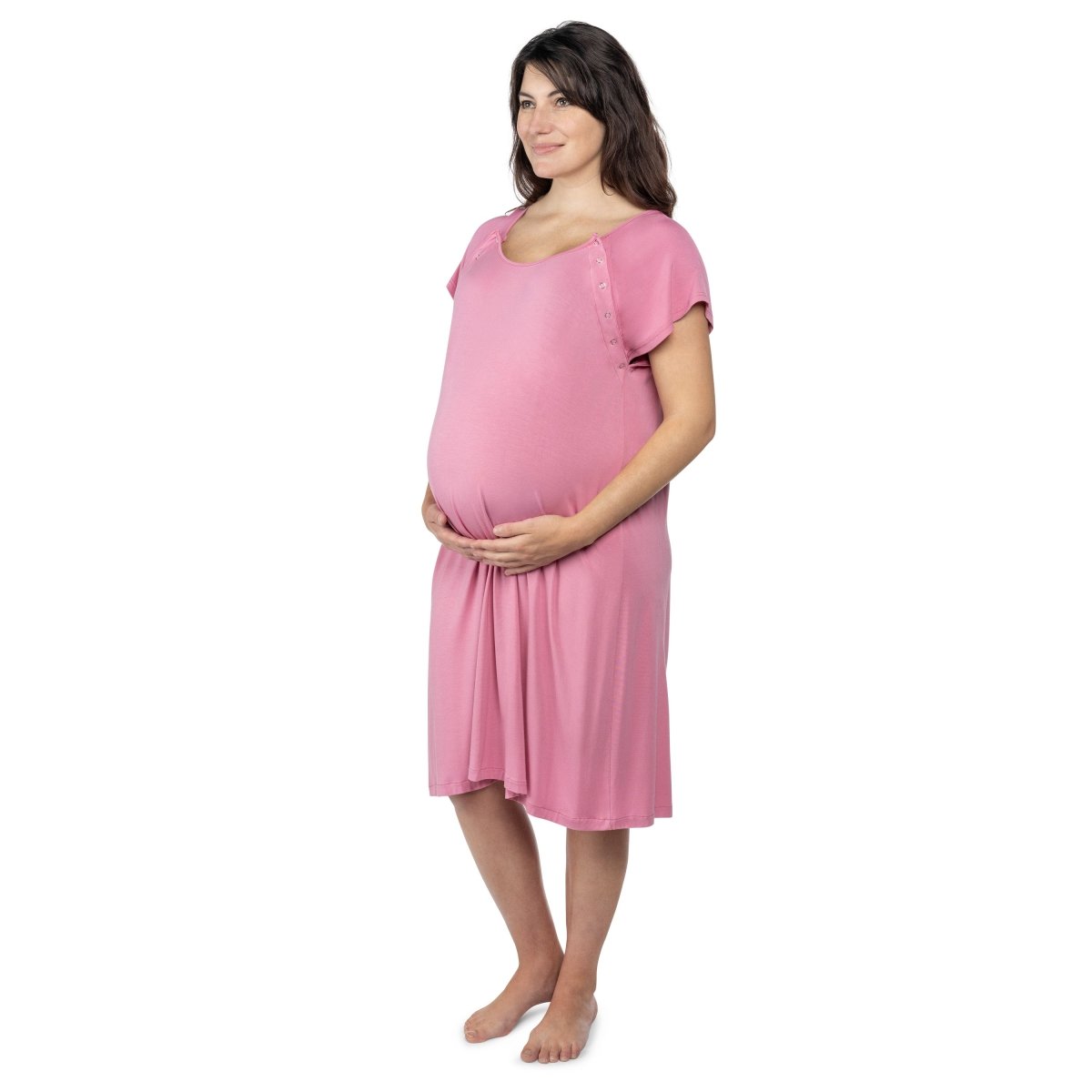 Three Little Tots Rose Mommy Labor and Delivery Nursing Hoospital Gown - 
