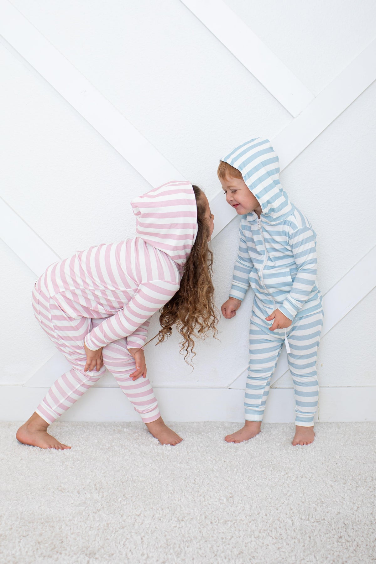 Blush Stripes Zipper Hoodie by Bestaroo