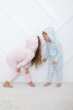 Blush Stripes Zipper Hoodie by Bestaroo