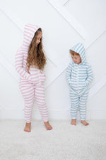 Blush Stripes Zipper Hoodie by Bestaroo