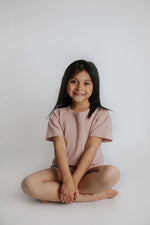 Three Little Tots Rose Summer Waffle Top & Bottom Set - 