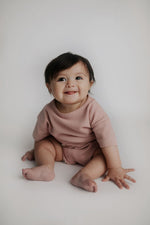 Three Little Tots Rose Summer Waffle Top & Bottom Set - 