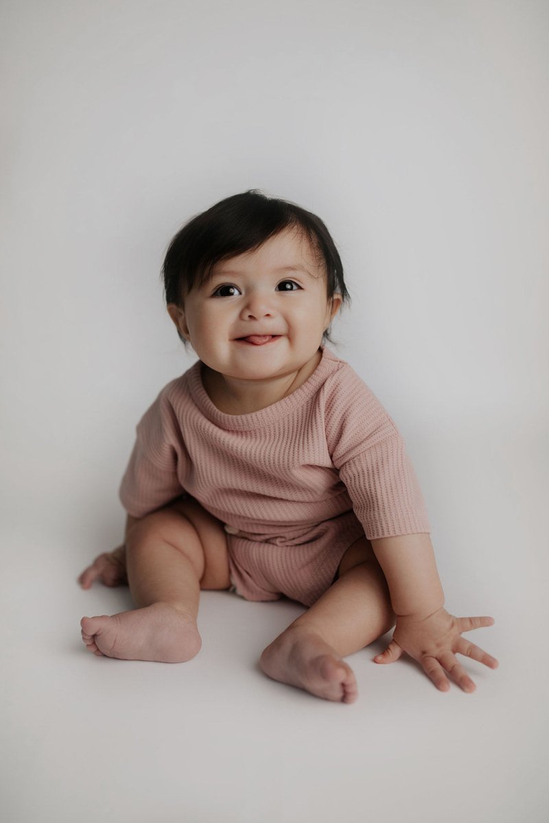 Three Little Tots Rose Summer Waffle Top & Bottom Set - 