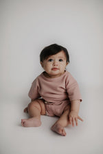 Three Little Tots Rose Summer Waffle Top & Bottom Set - 