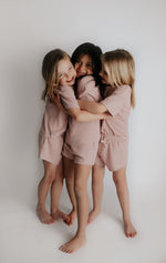Three Little Tots Rose Summer Waffle Top & Bottom Set - 