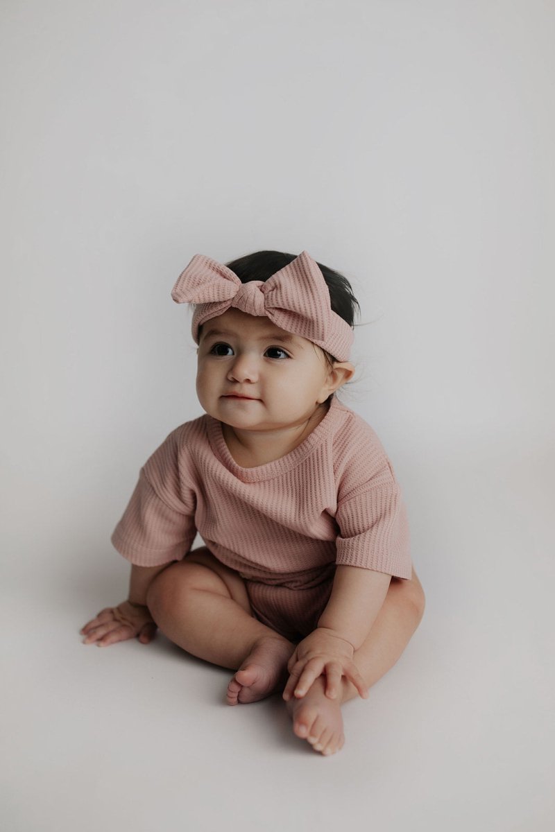Three Little Tots Rose Waffle Headband - 