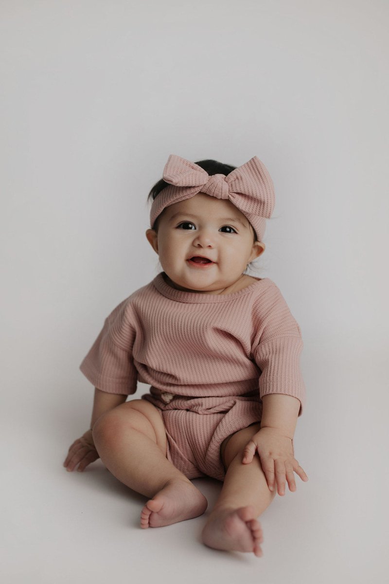 Three Little Tots Rose Waffle Headband - 