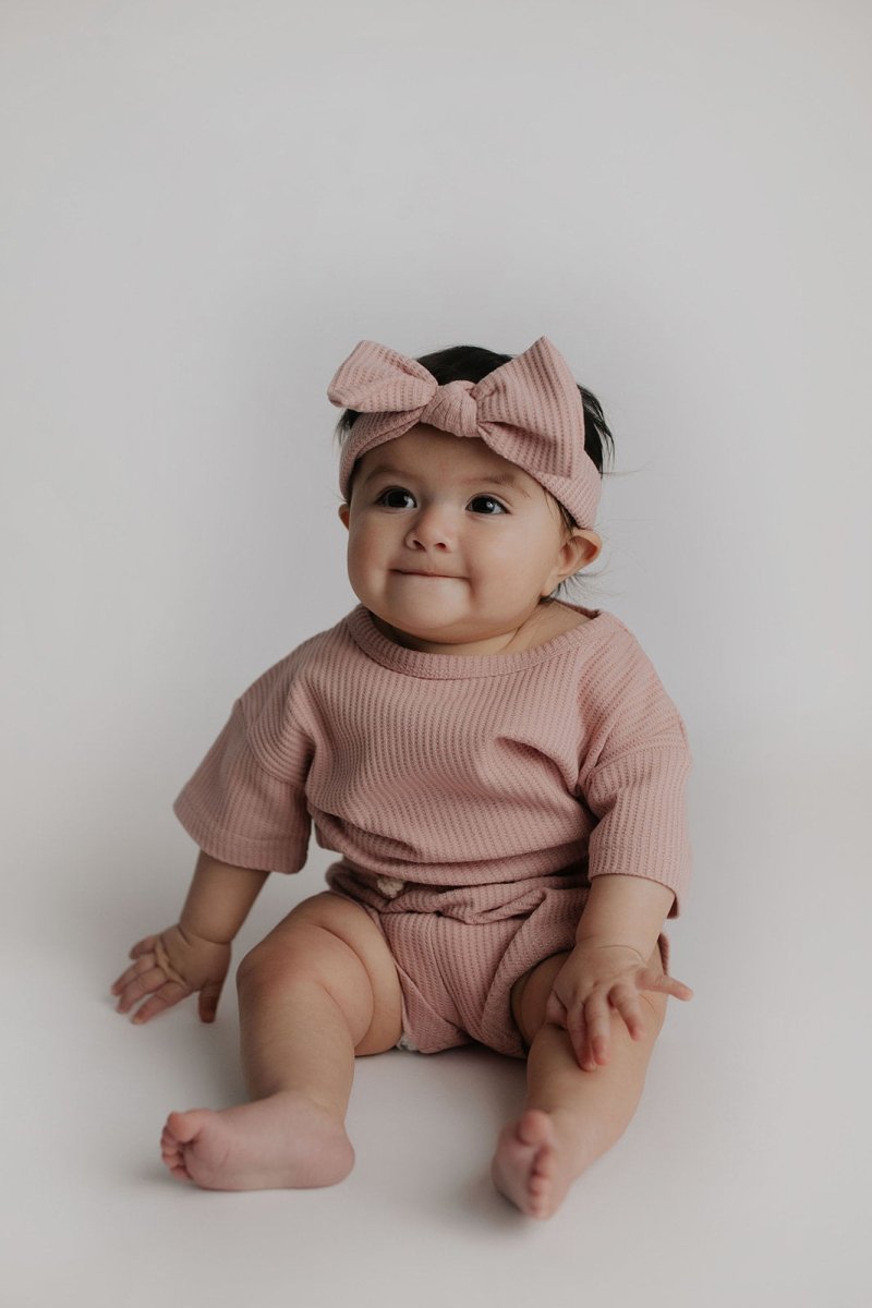 Three Little Tots Rose Waffle Headband - 