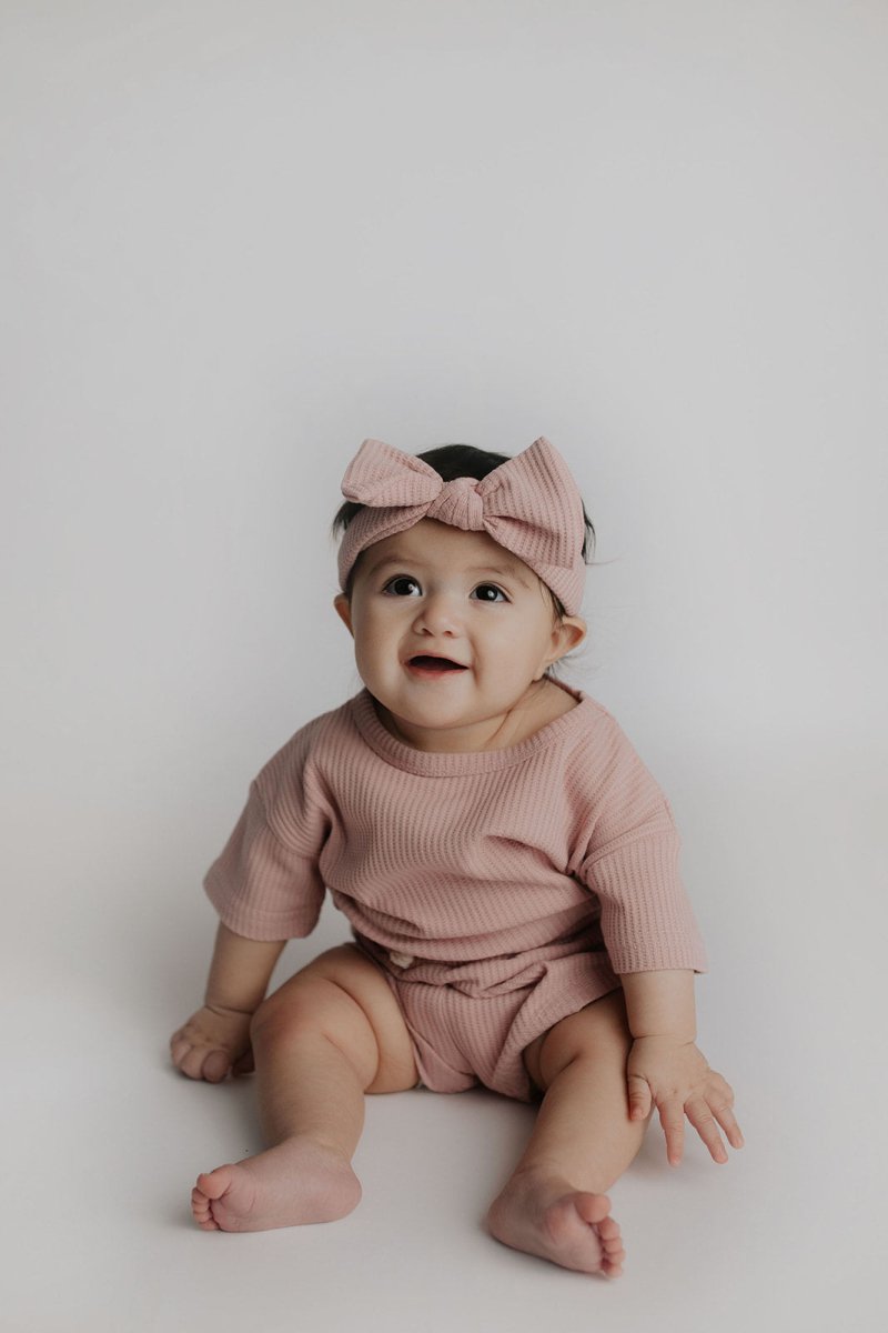 Three Little Tots Rose Waffle Headband - 