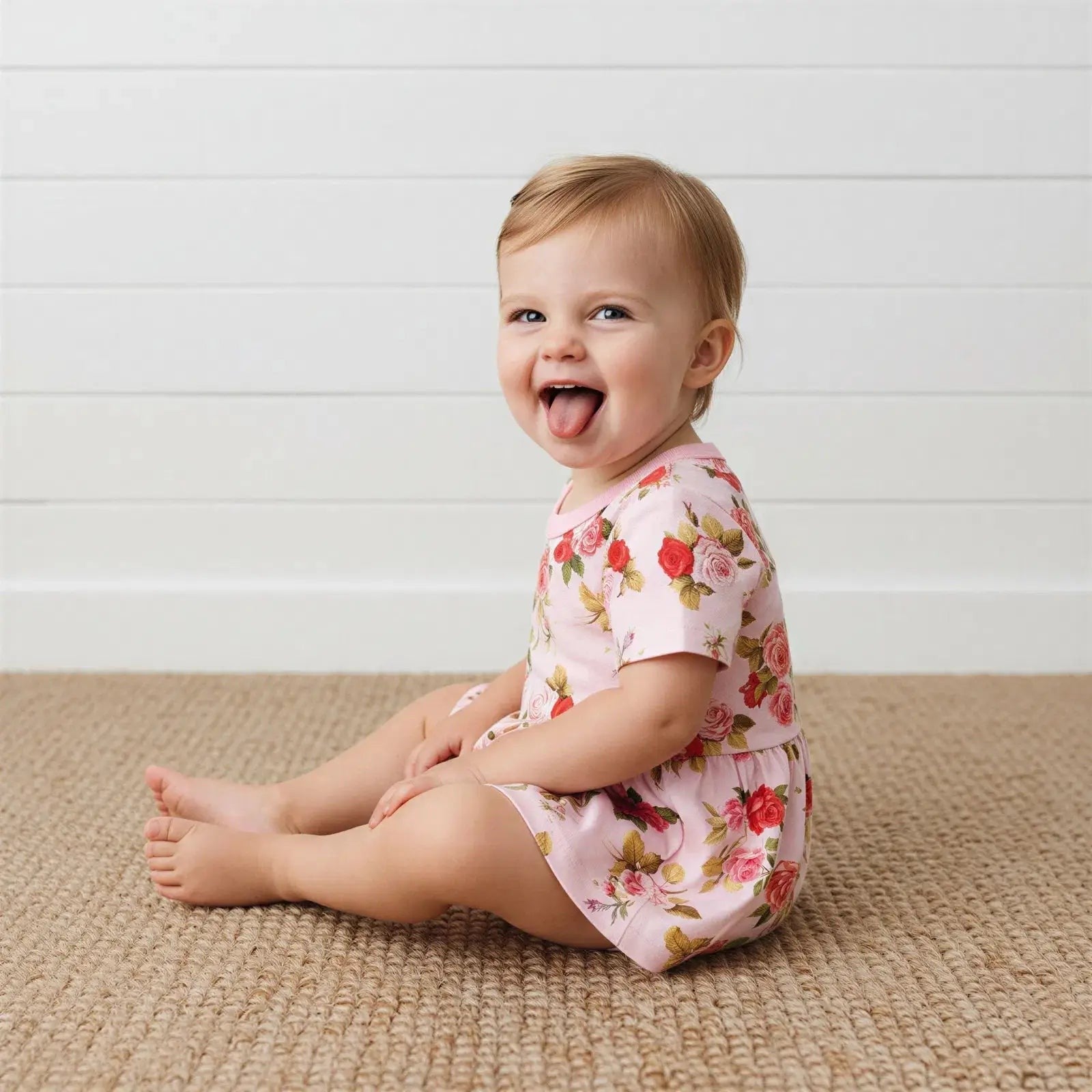 Rosebud Babe Bodysuit Dress - Sleeve, Baby & Toddler Clothing, Happiness, Smile, Child | Everetts Place