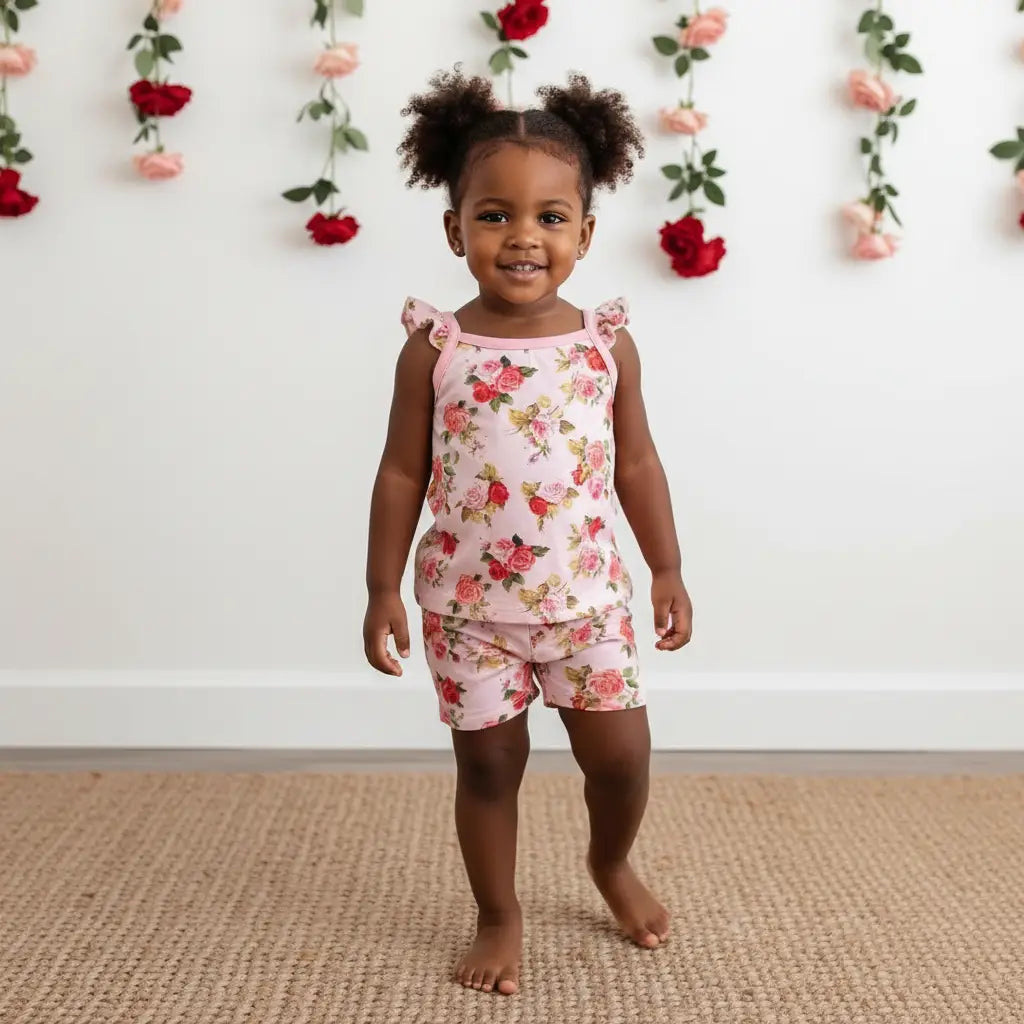 Rosebud Babe Flutter Tank & Shorts - Baby & Toddler Clothing, Pink, Child, One-piece garment, Toddler | Everetts Place