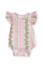 Rosebud Bows S/S Flutter Bodysuit - Baby & Toddler Clothing, Pink, Infant bodysuit, One-piece garment, Embellishment | Everetts Place