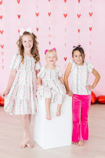Mila & Rose ® Rosebud Bows S/S Ruffle Tee - 