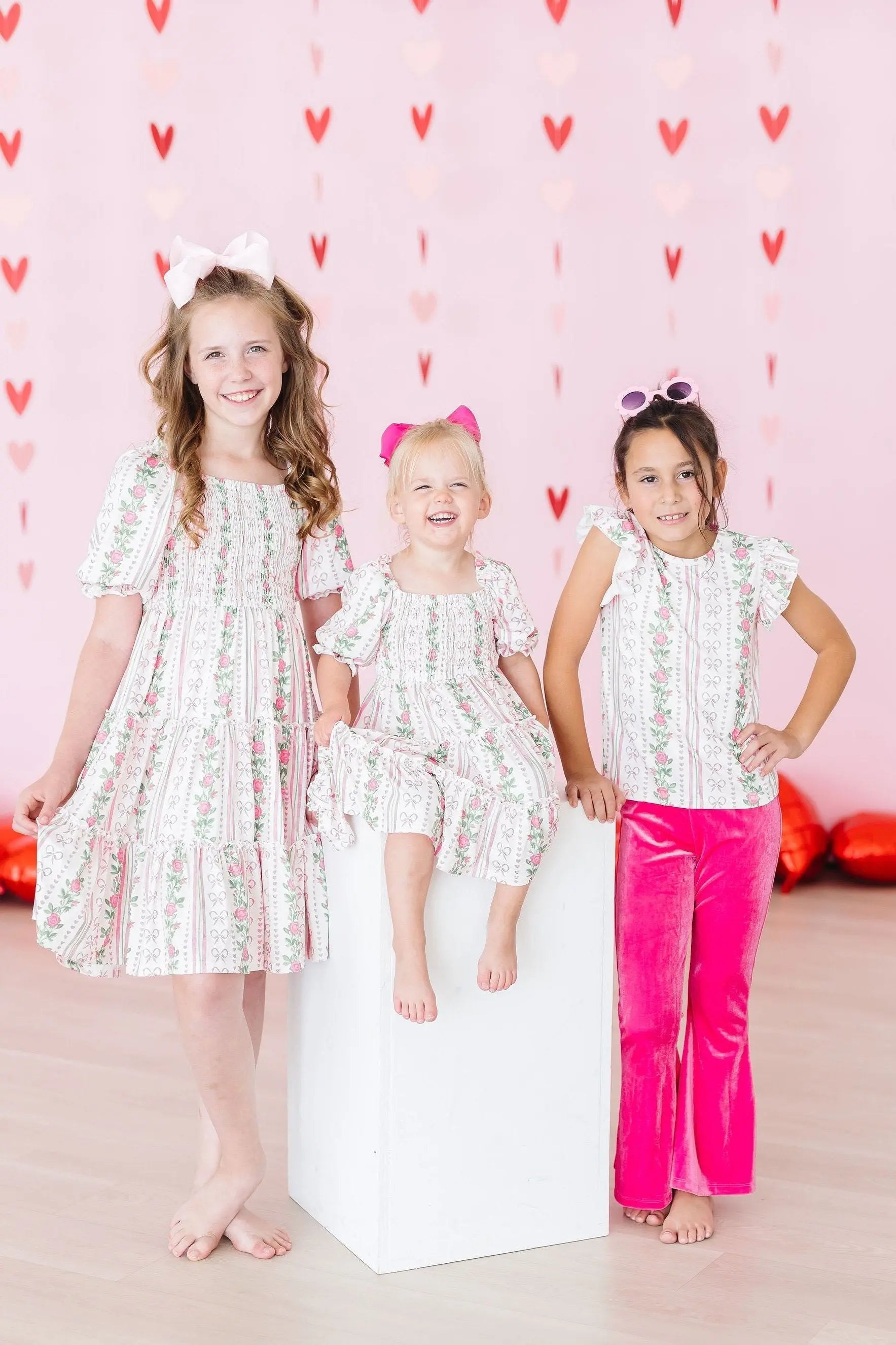 Mila & Rose ® Rosebud Bows S/S Ruffle Tee - 