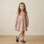 Organic Ruffle Sleeve Dress - Rosebud by Makemake Organics