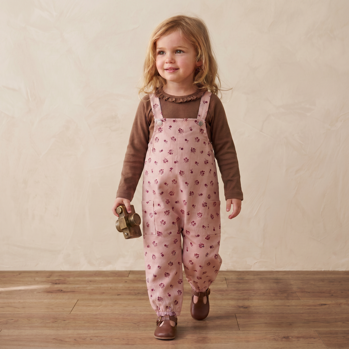 Organic Twill Overalls - Rosebud by Makemake Organics